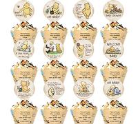 72 PCS Winnie Baby Shower Cupcake Toppers and Wrappers Set (36 of each), Classic the Pooh Party Supplies for Birthday Party or Bridal Shower Decoration