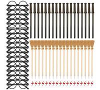 72 PCS Wizard Wand Party Favors for Kids, Wand Pencils, Witch Broom Pencils, Lightning Bolt Tattoos, Round Frame Glasses, Party Decorations Birthday Gifts, Halloween Cosplay Accessories for Teens