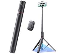 72" Phone Tripod Selfie Stick, Extendable Tripod for iPhone with Remote, Portable Cell Phone Tripod Stand for Video Recording All-in-1 Travel Smartphone Tripod Compatible with iPhone 16/15/14/Android