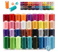 72-Piece Cotton Sewing Thread Set, 36 Colours 400-Yard Machine Thread with Bobbins, Polyester Wound Thread for Brother Singer Janome, Upholstery & Quilting