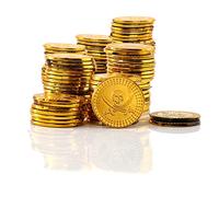 72 Piece Kids Pirate Treasure Chest Coins - Fancy Dress, Pretend Play Money Toy, 6 Packs of 12 Coins for Party Bags & Pirate Treasure Hunt Theme