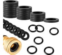 72 Pieces Hose Washer Tap Sealing Rings Set, Includes 24 Pieces 1/2 Inch Tap Connector Washers, 24 Pieces Hose O Rings and 24 Pieces 3/4 Inch Shower Hose Washers for Connecting Fitting(Rubber)