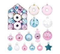 72 Pieces Pink Christmas Balls Ornaments Blue Christmas Tree Decorations Baubles White Christmas Tree Balls Decorations Shatterproof Ornaments For Christmas Tree Decor Holiday Wedding Decoration
