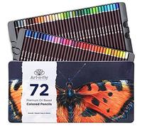 72 Professional Oil Based Colored Pencils for Artists - Pencils for Drawing, Sketching and Coloring Books - Soft Core Art Pastel Pencils Set w/Skin Tone in Metal Case