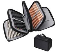 72-Slot Pencil Case 4-Layer Oxford Fabric Organiser with Zipper Closure for Coloured Pencils & Art Supplies (19.5x12.5x8cm)