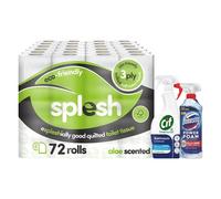 72 Splesh Rolls Domestos Foam Spray 450ml and CIF Bath 700ml Bundle
