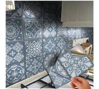 72 Tile Stickers Victorian Mosaic Transfers for Tile Kitchen Bathroom Stick On Wall Peel and Stick Tile Stickers Decals Transfers Duck Egg Blue