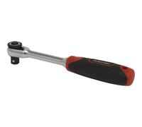 72-Tooth Compact Head Ratchet Wrench - 1/4" Sq Drive - Flip Reverse - Soft Grip