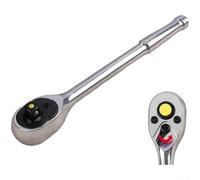 72-tooth Quick-release Ratchet Wrench 3/8 Drive 225mm Chrome Vanadium Steel Automotive Gadget for Tight Spaces - Reversible Lever Comfortable Grip(SILVER)