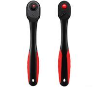 72 Tooth Ratchet Wrench Set With Curved Handle And Quick Release Button For Tight Spaces Made From Chromium Vanadium Steel In Red Color(C)