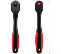 72 Tooth Ratchet Wrench Set With Curved Handle And Quick Release Button For Tight Spaces Made From Chromium Vanadium Steel In Red Color(B)