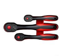 72 Tooth Ratchet Wrench Set With Curved Handle And Quick Release Button For Tight Spaces Made From Chromium Vanadium Steel In Red Color(D)