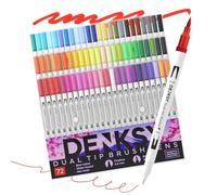 72 Watercolour Markers Set | Water Colour Pens with Brush & Fineliner, Water-Based Art Markers | Dual Tip Markers for Adult Colouring, Lettering, Calligraphy, Sketching, Journaling & Illustration