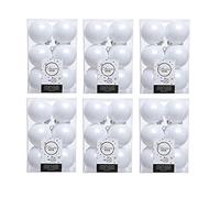 72 Winter White Christmas Baubles Shatterproof Luxury Tree Decoration 6cm White
