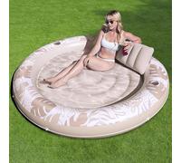 72" x 65" Pool Float, Premium Inflatable Tanning Tub - Comfortable Lounger with Pillow for Lake or Pool