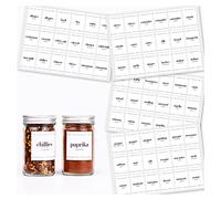 72 x Herb & Spice Jar Labels - Contemporary Printed White Sticky Herb & Spice Labels for Kitchen and Pantry Storage
