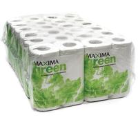 72 x Maxima Green Toilet Roll's 2-Ply 320 Sheets White