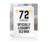 72 Years Old, Officially a Grumpy Old Man Card, Funny, Joke, Gift, 72nd Happy Birthday, Presents for, Dad, Daddy, Grandad, Husband, Uncle, Him, Male, A5-164_44