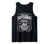 72 Years Old Vintage September 1953 Retro 72nd Birthday Men Tank Top