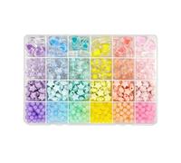 720/840PCS Assorted Acrylic Bead Kit, 24 Compartment Storage Bracelet Phone Chain DIY Beads with Four-Leaf Clover Heart Star for Necklace Bracelet Earring Decor