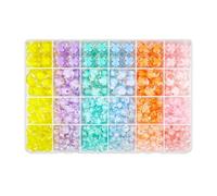 720/840PCS Assorted Acrylic Bead Kit, 24 Compartment Storage Bracelet Phone Chain DIY Beads with Four-Leaf Clover Heart Star for Necklace Bracelet Earring Decor