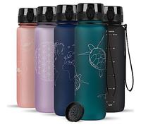 720°DGREE "uberBottle" softTouch Water Bottle + Strainer with Motif - 1 L - BPA-Free - Water Bottle for University, Sports, Fitness, Bike, Outdoor - Sports Bottle Made of Tritan - Lightweight,