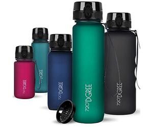 720°DGREE Water Bottle 1l “uberBottle“ softTouch +Sieve - BPA-Free Tritan, Leakproof, Reusable Drinking Bottle - Sports Bottle for Men, Woman, Office, Gym, Fitness, Outdoor, Hiking, Cycling, Travel