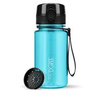 720°DGREE Water Bottle Kids 350ml “uberBottle“ crystalClear +Sieve - BPA-Free Tritan, Leakproof, Reusable Drinking Bottle - Waterbottle for Children from 2 Years, Kindergarten, School, Playground