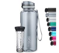 720°DGREE Water Bottle “uberBottle“ - 1.5 L crystalClear +Fruit-Infuser - BPA-Free Tritan, Leakproof, Reusable Drinking Bottle - Sports Bottle for Gym, Fitness, Hiking, Travel, School, Office