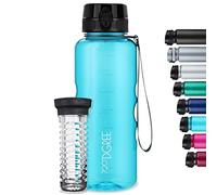 720°DGREE Water Bottle “uberBottle“ - 1.5 L crystalClear +Fruit-Infuser - BPA-Free Tritan, Leakproof, Reusable Drinking Bottle - Sports Bottle for Gym, Fitness, Hiking, Travel, School, Office