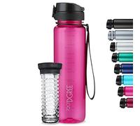 720°DGREE Water Bottle “uberBottle“ - 1 L crystalClear +Fruit-Infuser - BPA-Free Tritan, Leakproof, Reusable Drinking Bottle - Sports Bottle for Gym, Fitness, Cycling, Travel, Kids, School Office