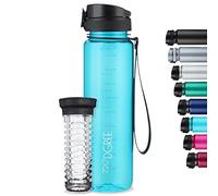 720°DGREE Water Bottle “uberBottle“ - 1 L crystalClear +Fruit-Infuser - BPA-Free Tritan, Leakproof, Reusable Drinking Bottle - Sports Bottle for Gym, Fitness, Cycling, Travel, Kids, School Office
