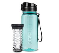 720°DGREE Water Bottle “uberBottle“ - 650 ml crystalClear +Fruit-Infuser - BPA-Free Tritan, Leakproof, Reusable Drinking Bottle - Sports Bottle for Gym, School, Fitness, Cycling, Travel, Office