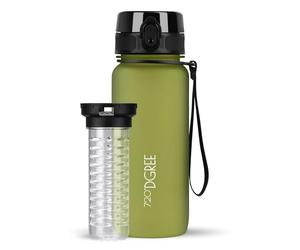 720°DGREE Water Bottle “uberBottle“ - 650 ml softTouch +Fruit-Infuser, BPA-Free Tritan, Leakproof, Reusable Drinking Bottle - Sports Bottle for Gym, Kids, School, Fitness, Running, Travel, Office