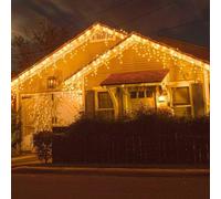 720 Leds Christmas Icicle Lights Outdoor Warm White Snowing Bright Party Wedding Xmas Lights