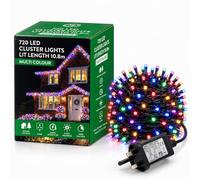 720 LEDs Christmas Tree Cluster Lights Multicolour 10.8m Fairy String Light | 8 Modes, Memory, Timer, IP44 Waterproof, Mains Powered for Indoor/Outdoor, Christmas, Halloween, Home, Garden Decorations