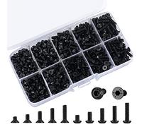 720 Pcs M3 Metric Hex Socket Head Cap Screws Bolts Set, Including 360 Countersunk Pan Head Screw, 360 Flat Screws for 3D Printer Machine - Black, 4mm/6mm/8mm/10mm/12mm