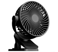 720° Rotating Portable Fan, Rechargeable Hanging Fan with Strong Airflow, Lightweight Camping Fan for Outdoor Beach Travel, 3-Speed Adjustable Desk Fan(Black)
