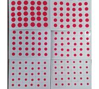 720 X Count Multi Size Bindi Round Polka Dots Daily Use Bindi Stickers(RED) (Red Color)