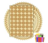 720 x Gold Sticky Dots - 25mm 1 Inch - Round Colour Coding Dot Stickers - 15 Sheets