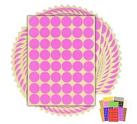 720 x Pink Sticky Dots - 25mm 1 Inch - Round Colour Coding Dot Stickers - 15 Sheets