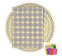 720 x Silver Sticky Dots - 25mm 1 Inch - Round Colour Coding Dot Stickers - 15 Sheets