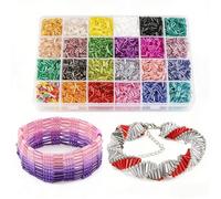 7200PCS 24 Colors Tube Beads Kit for Bracelet Making,Rainbow Colors 7x2mm Small Glass Bugle Beads,Long Craft Beads for Necklaces,DIY Crafting,Jewelry Making Supplies