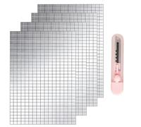 7200Pcs Self Adhesive Mirror Tiles Mosaic Kit, 4 Sheets Silver Glass Mosaic Stickers for DIY Crafts, Disco Ball, Picture Frame, Mirror Decoration, Scrap Booking - Includes Pink Craft Knife
