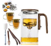 720ml(25oz) Enchanti Tea Pot, Enchanti Tea Witchcraft - BPA-Free, Enchanti Tea Magic Pot, Enchantipot Magic Tea Pot With Removable Infuser, Water Separation Glass Teapot With Wooden Handle (720ml)