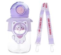 720ML Large Capacity Water Bottle Children's Straw Kettle With Strap Stickers For School Travel Sports Outdoor Children's Straw Kettle With Strap