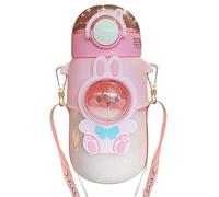 720ML Large Capacity Water Bottle Children's Straw Kettle With Strap Stickers For School Travel Sports Outdoor Children's Straw Kettle With Strap