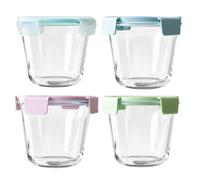 720ML Round Glass Containers with Lids, Soup Containers Set 4, Breakfast Pots, Glass Soup Containers with Lids, Glass Bowl with Lid, Soup Freezer Containers, Meal Prep Containers Glass, Porridge Bowl