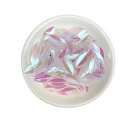 720pcs 6 * 14mm Cup Oval Folded Sequins, Loose Sequin Paillettes for Crafts Sewing Accessories(Clear)