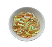 720pcs 6 * 14mm Cup Oval Folded Sequins, Loose Sequin Paillettes for Crafts Sewing Accessories(Dark Yellow)